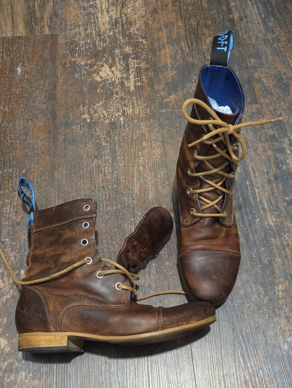 John Fluevog Brown Leather Lace-Up Ankle Boots Size 7.5